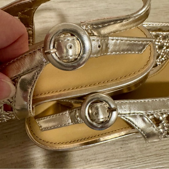 J Crew Gold Woven Slingback Flats Size 8 - NEW - Picture 5 of 13